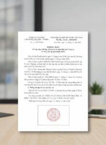 Mẫu thông báo thay đổi địa chỉ trụ sở chính Cần Thơ