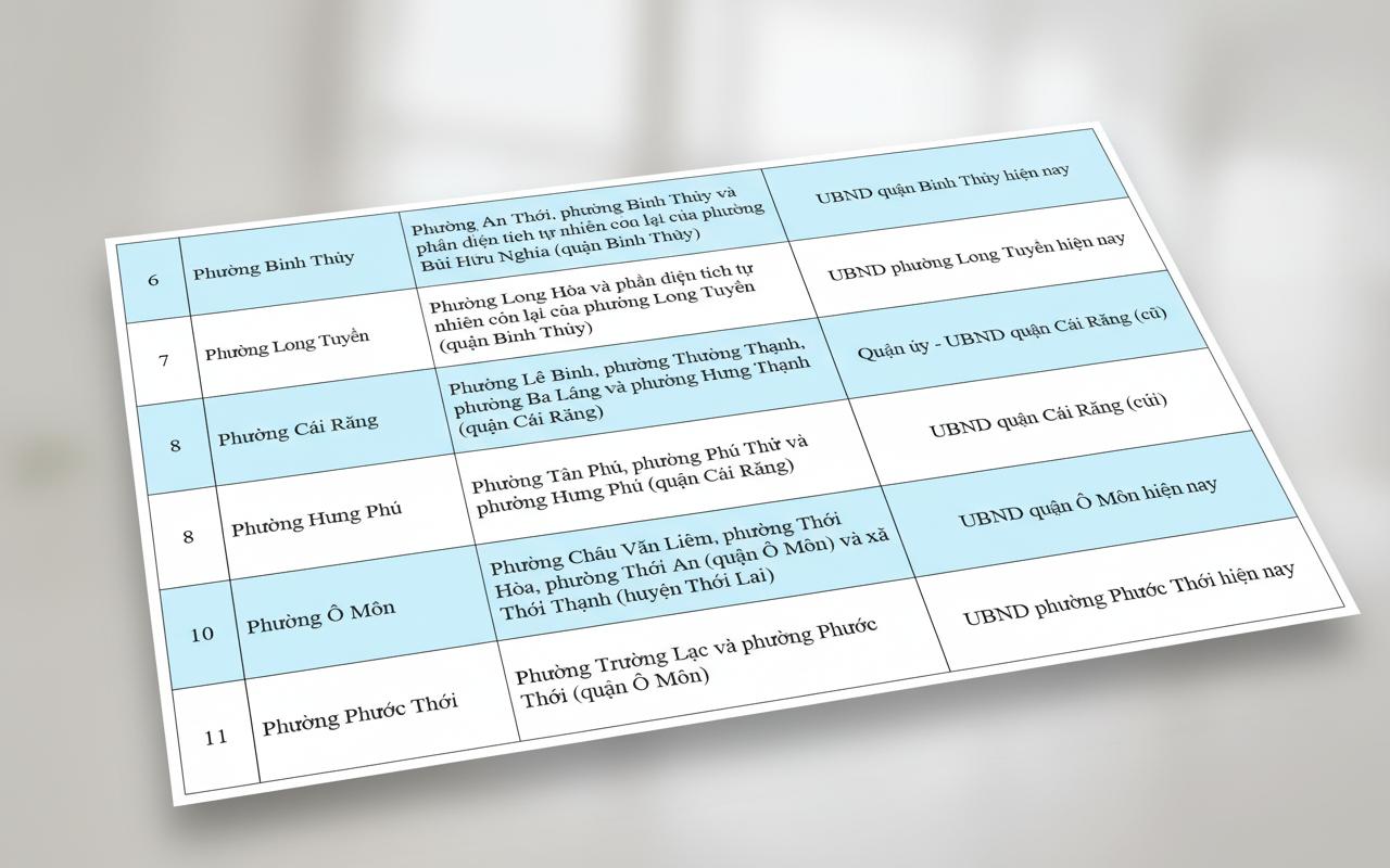 Phường Bình Thủy sáp nhập An Thới Bùi Hữu Nghĩa